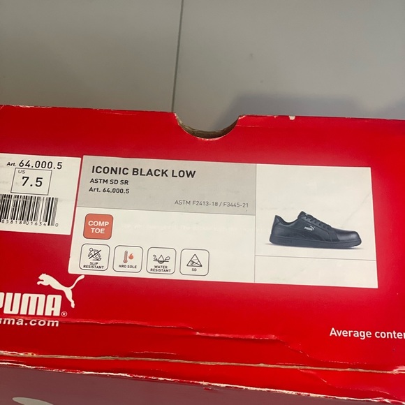 PUMA Safety Men's Iconic Black Low SD Work Shoes Composite Toe SlipResistant 7.5 - Picture 8 of 9